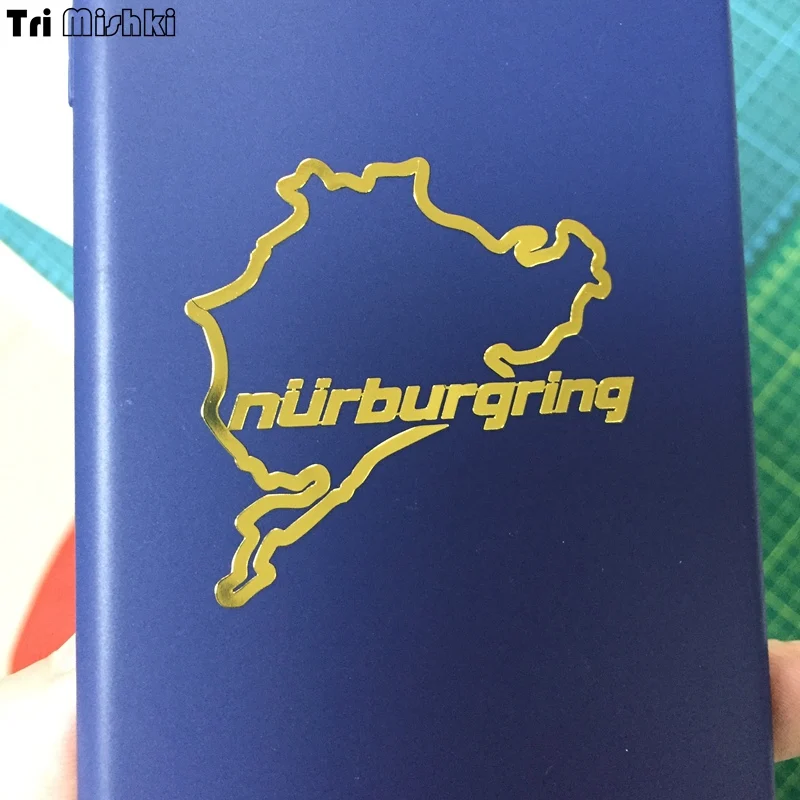 

Tri Mishki HJS019 50*45.8mm Racing Road Nurburgring metal Sticker car stickers metal mobile phone sticker
