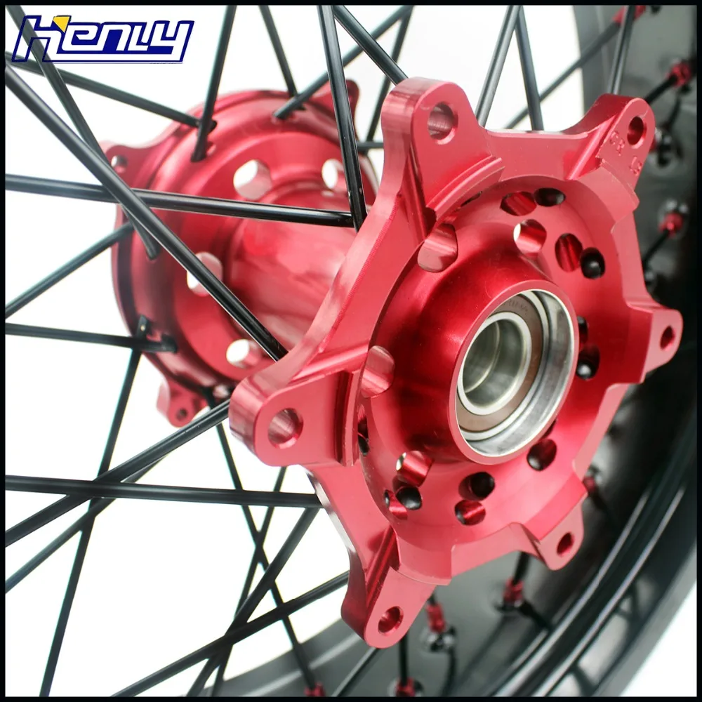 3,5/4,25 17IN. CNC Supermoto Motard колеса Набор для HONDA CRF250R 2004-06-08-10-12 2013 CRF450R 2002-10 2011 2012 алюминиевые диски