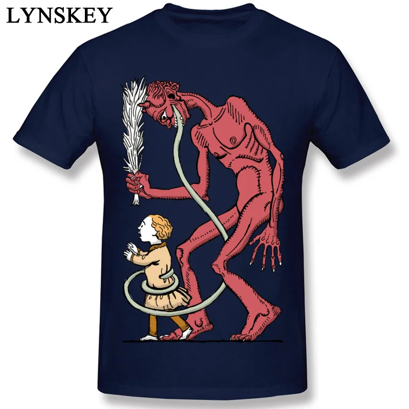 Fitted Leisure T-shirts Summer/Fall All Cotton Crew Neck Tops T Shirt Short Sleeve Street krampus Tee Shirt Top Quality navy ablue