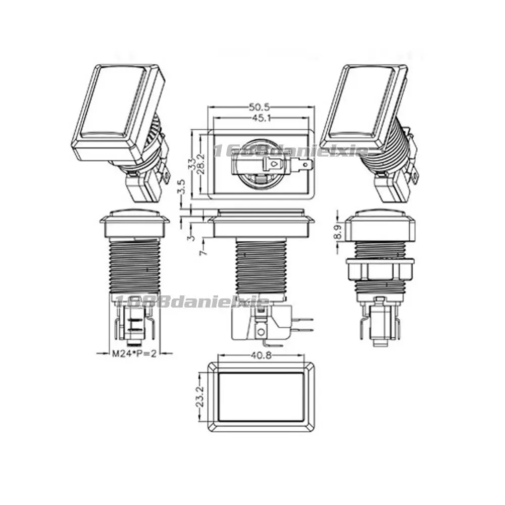 9x Новый аркадный Beatmania IIDX 2x квадратный 7x прямоугольный светодиодный кнопочные