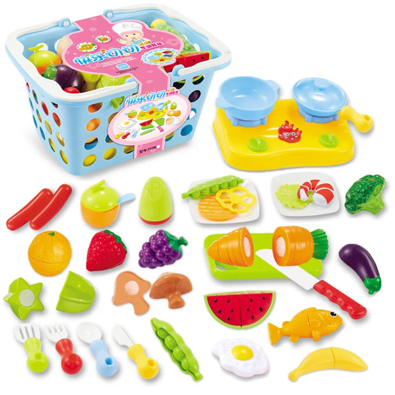 

2018 New 9 Types 1 Set Pretend Play Children Simulation Kitchen Food Fruit Vegetable Cutting Kids New Year Gift Educational Toy