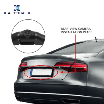 

X AUTOHAUX CMOS Car License Plate Mount Rear View Reverse Backup Camera Parking Cam Black