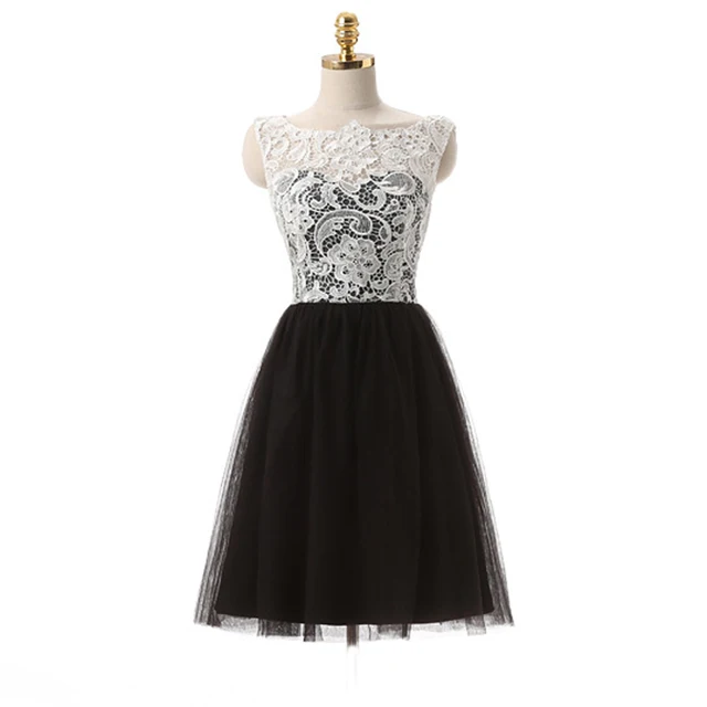 black and white semi formal dress