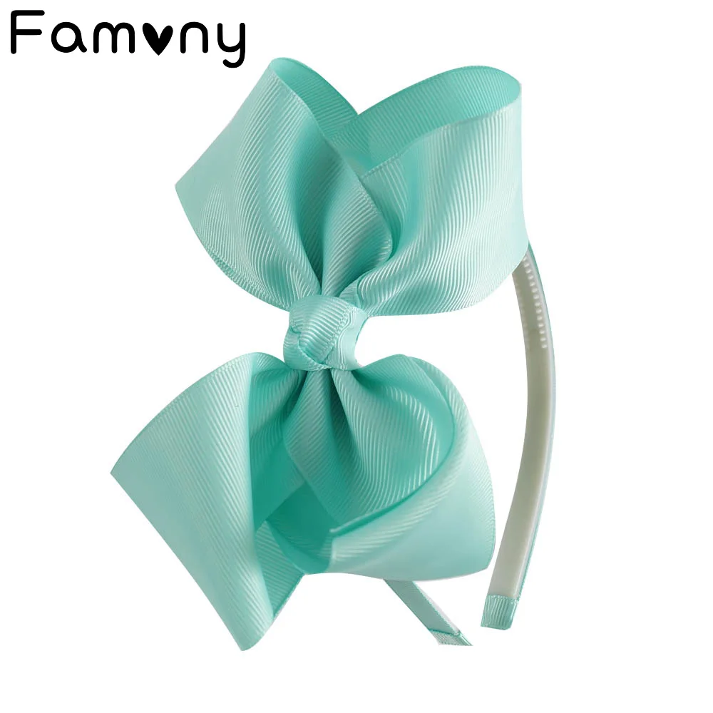2Pcs Solid Grosgrain Ribbon Hairband Plastic Headband For Girls Hair Accessories