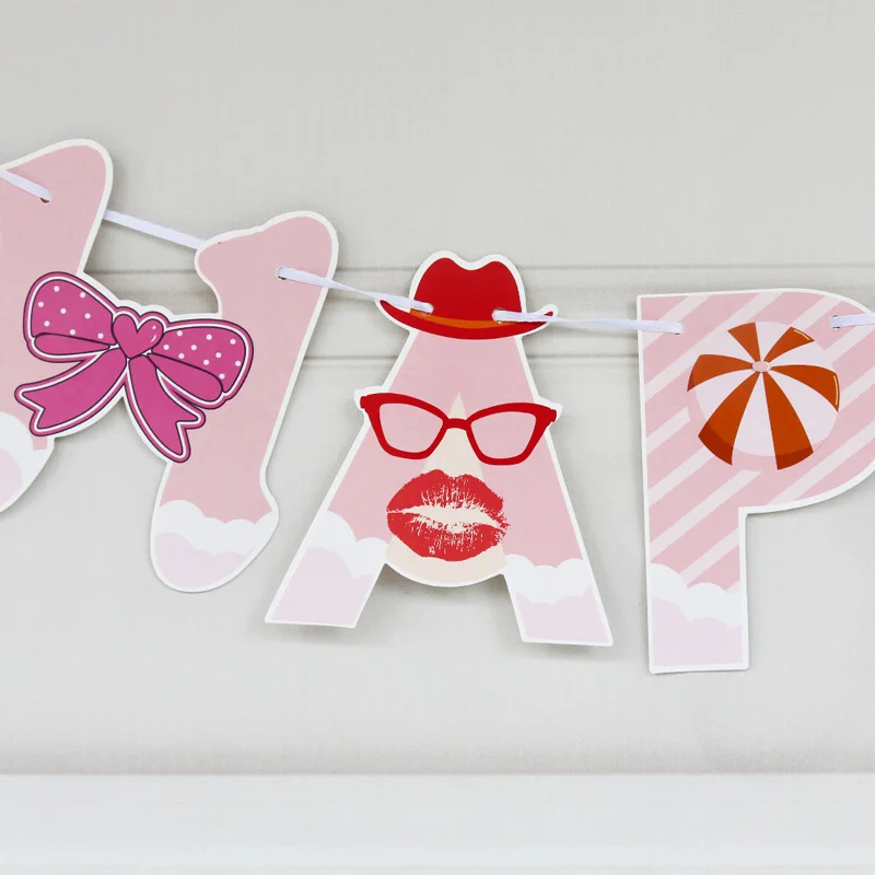 Лама тема вечерние украшения счастливые Баннеры для дня рождения розовый Альпака фольги Воздушные шары Дети День рождения ребенка душ лама фото стенд реквизит