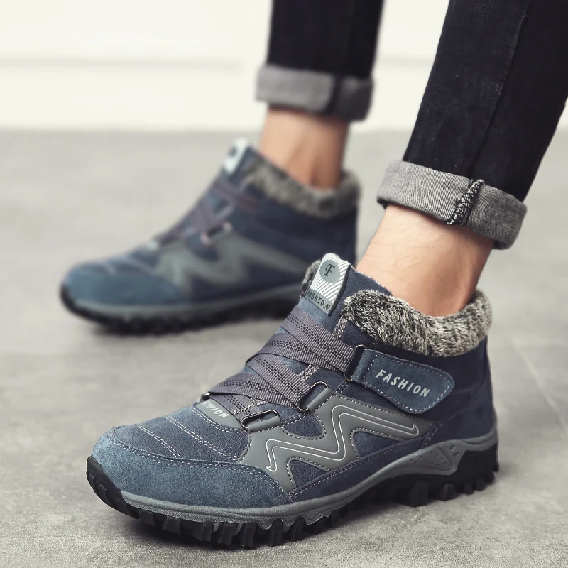

Cotton Shoes Men Winter Warm Plus Velvet Thick High Top Non-slip Casual Large Size Men's Shoes Snow Boots
