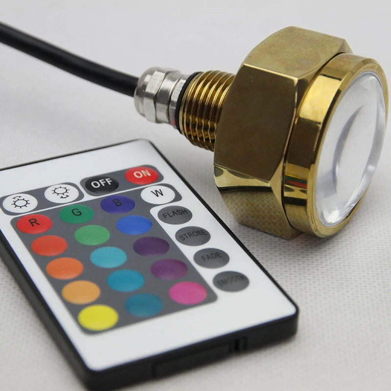 Цветная(RGB) 12 V-24 V 27 W Лодка дренажный прожектор 9 светодиодный свет для лодки подводная лодка лампа с резьбой NPT фонтан бассейн Пруд лампы