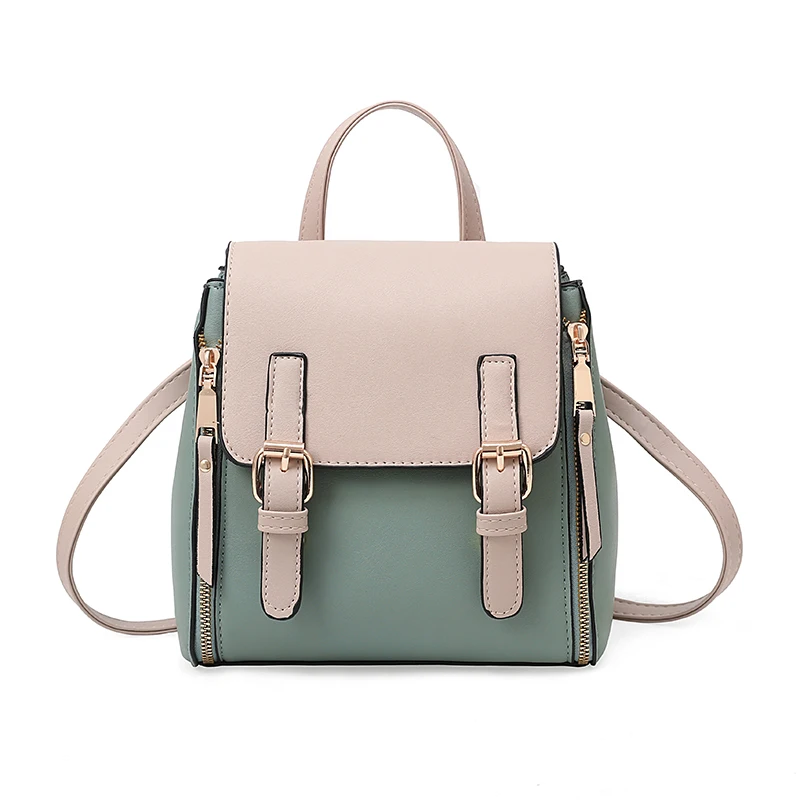 

Women Leather Patchwork Backpack Fashion Female Backpacks For Teenage Girls School Bags Black Multifunction Bag mochila 2019 New