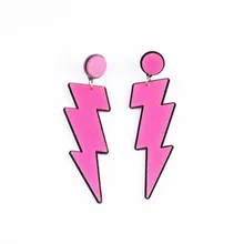 Новые серьги для ночного клуба с преувеличенными пендиентами Rayo для женщин крутые горячие Акриловые бусины розовые длинные серьги молнии