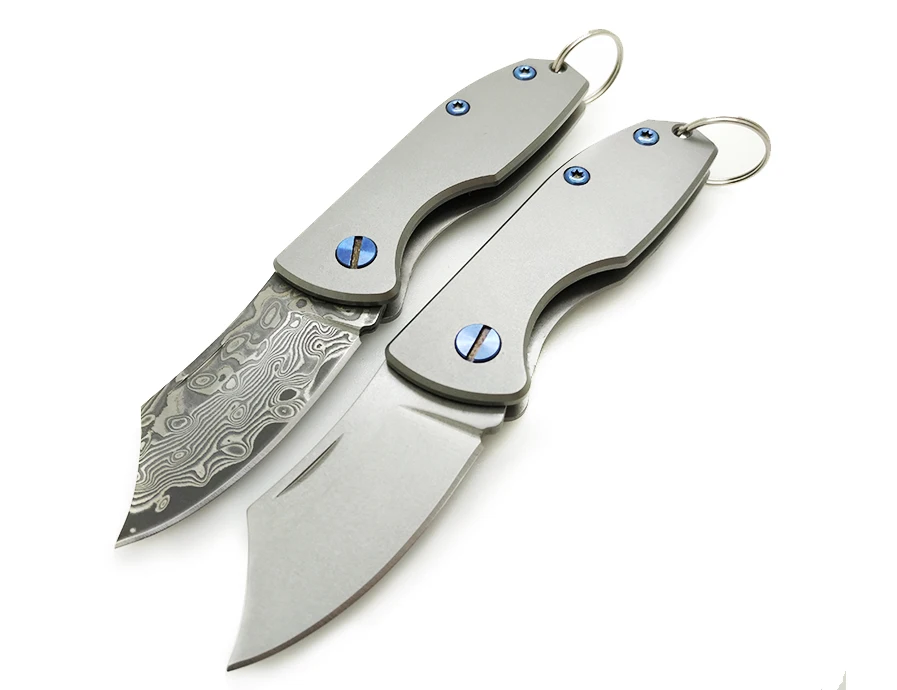 BGT маленький карманный нож для кемпинга, EDC, охотничий брелок, складные ножи, инструменты для выживания, титановая ручка D2/дамасское лезвие