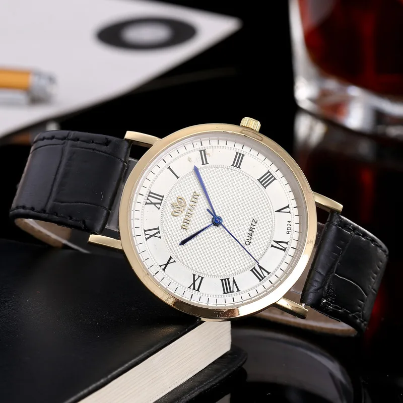 

Ultra-thin Watch Woman Reloj Mujer Fashion Men Watch Quartz Analog Leather Roman Numerals Round Wrist Watch Montre Femme Hour &A