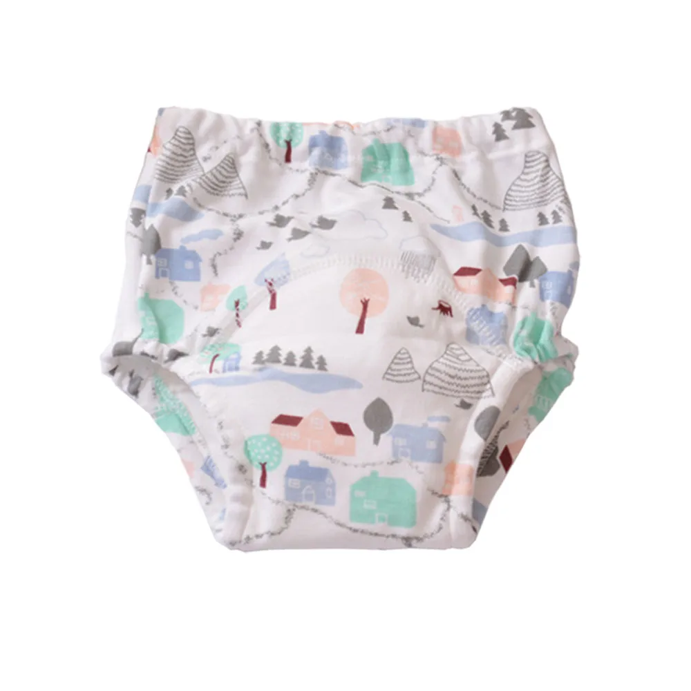 5 шт., моющиеся Детские хлопковые тренировочные штаны для горшка, многоразовые детские тканевые подгузники для подгузников и унитаза