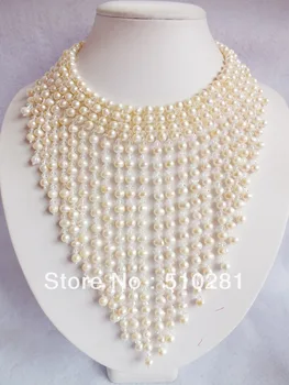 

GIRLS & PRINCESS GIFT MULTI ROWS PEARL NECKLACE BY HAND SHELL SET MP-2989555D