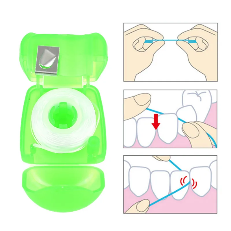1 шт 15 м Еда Класс волокна нитью Пластик Уход за полостью рта Эфирное нить зубная нить с чехол для гигиены полости рта для чистки зубов
