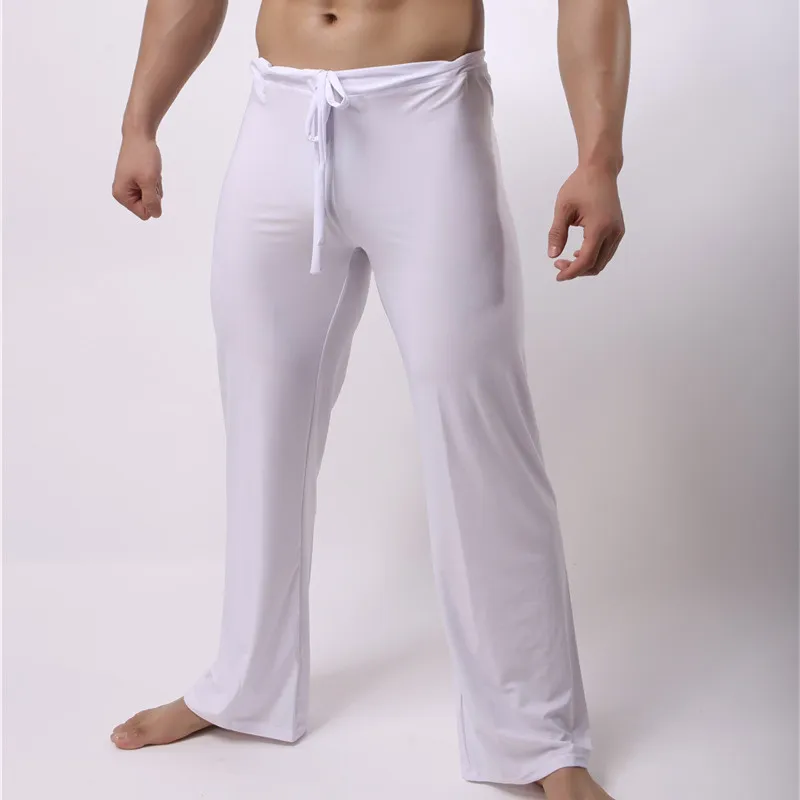 Sexy Men Long Pants Full Length Soft Light Weight Sleepwear Nightwear Pants Sexy Homewear Pants Long 5