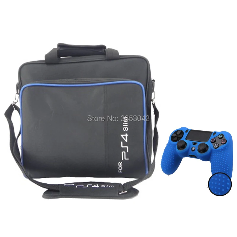 PS4 Slim Carry Bag Storage Travel Protective Case Handbag Shoulder Bag for PS4 Slim Playstation 4 Slim Console Controllers (2)