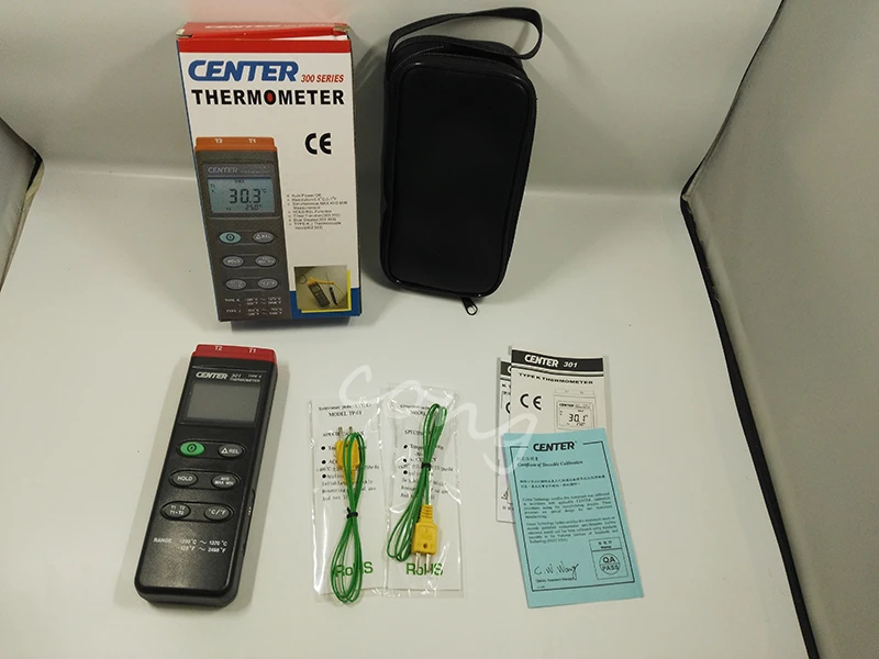 

CENTER-301 Digital Thermometer (K Type/Dual Input/PC Interface)