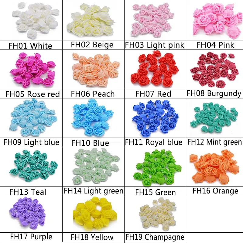 30pcs/lot 4cm Foam Rose Flower Head Artificial Flowers For Handmade Home Garden Wedding Decoration Festive Party DIY Wreath 30pcs/lot 4cm Foam Rose Flower Head Artificial Flowers For Handmade Home Garden Wedding Decoration Festive Party DIY Wreath