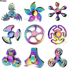 IPiggy Спиннер Tri-Spinner красочные пять Beeds звезда летучая мышь Металл, сердечки ручной Спиннер антистресс игрушки