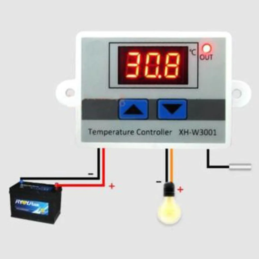 Digital LED Temperature Controller Thermostat Control Switch Waterproof Probe Wire Connect High Sensitivity Temperature Sensor