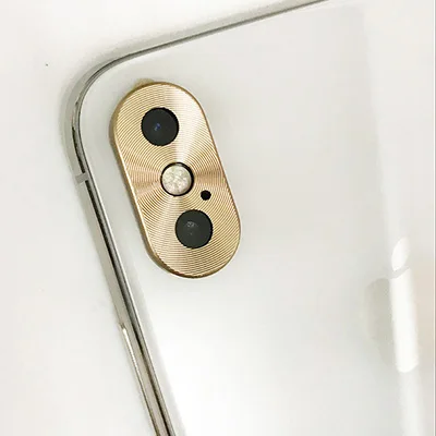 Металлический бампер Защита для камеры для iPhone 7 plus Крышка для объектива камеры для iPhone X задняя камера металлический чехол XS MAX XR - Цвет: Gold iPhone X