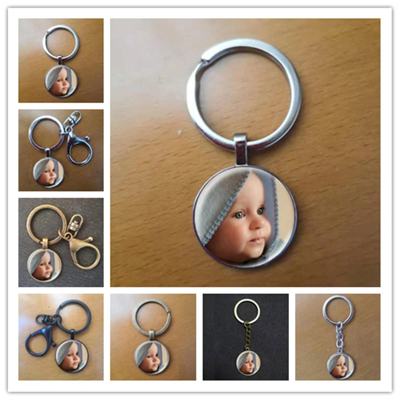 

Personalized photo pendant custom keychain photo of your baby child mom dad grandparents like a gift for a family member gift