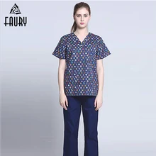 Новая униформа медсестры, женские медицинские наборы, одежда, скрабы, больница, короткий рукав, лаборатория, салон красоты, спа, рабочая одежда, Топы+ штаны