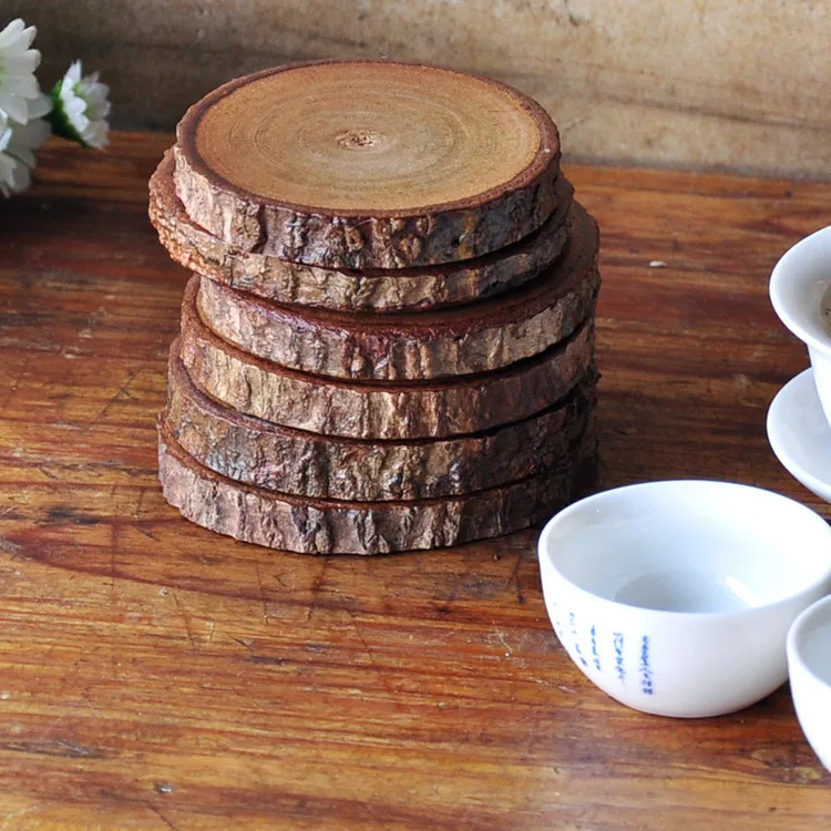 

Natural Log Coaster Round Bar Hotel Cork Insulation Cup Coaster Coffee Cup Pad 4 Pack