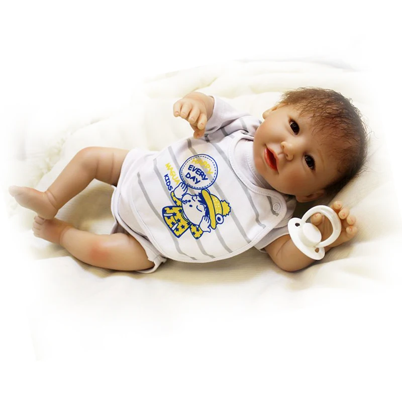 

22 Inch Reborn Dolls Baby Stuff Fashion Birthday Xmas Gifts For Children Soft Silicone Cloth Body Doll Toy Summer Baby with Vest
