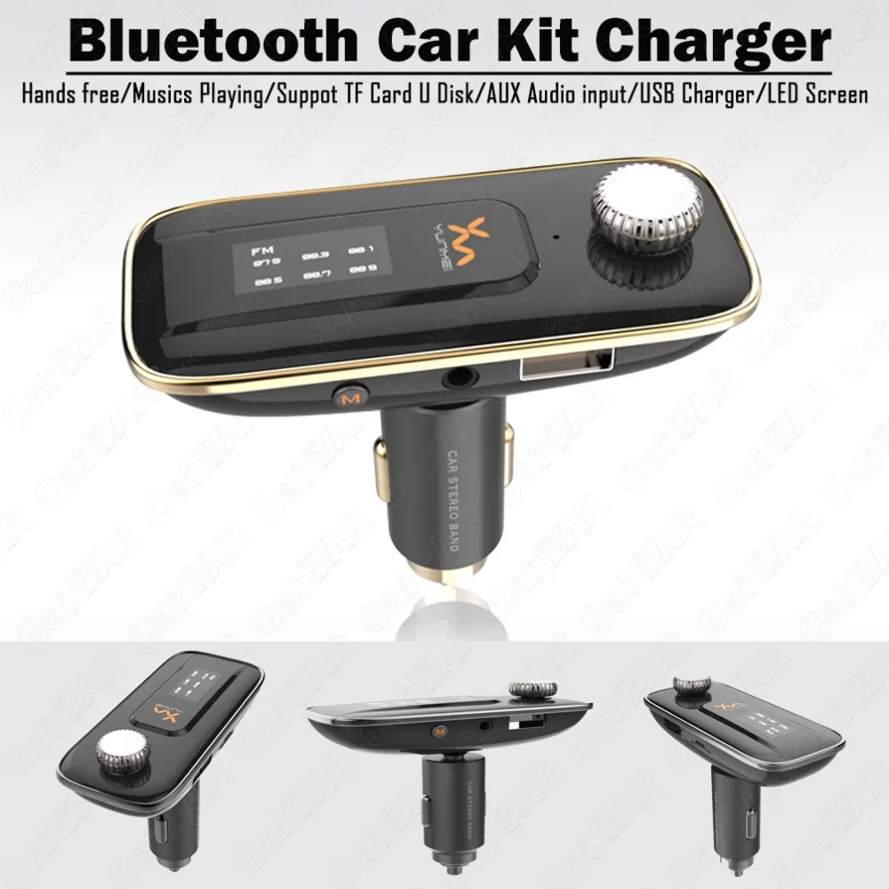 Bluetooth Car Kit MIC Hands Free Calls Stereo Audio Music Phone Play