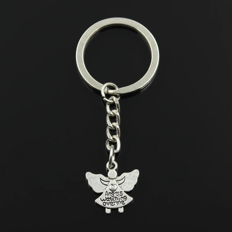 

Keychain 20x19mm guardian angel watching over me Pendants DIY Men Jewelry Car Key Chain Ring Holder Souvenir For Gift