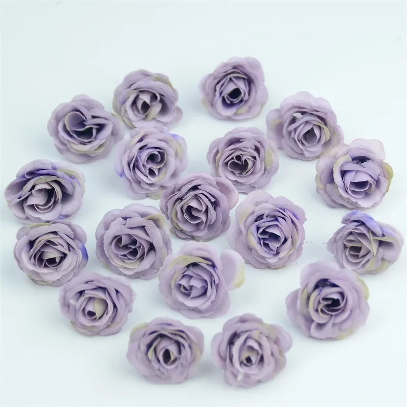 Mini Silk Artificial Roses Flower Heads for Wedding and Home Decoration