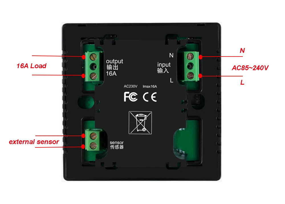 Термостат для теплого пола с ЖК-экраном и сенсорным AC85-240V