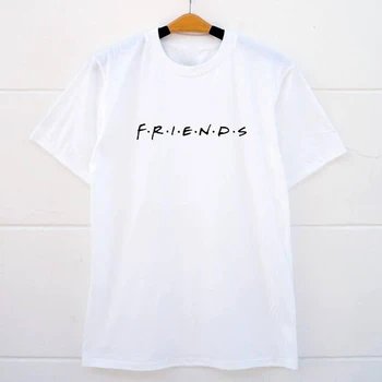 

EnjoytheSpirit Women Lose Fit Short Sleeve Tshirt Friend White Fashion Stylish Top Tee Crewneck Casual T-shirt