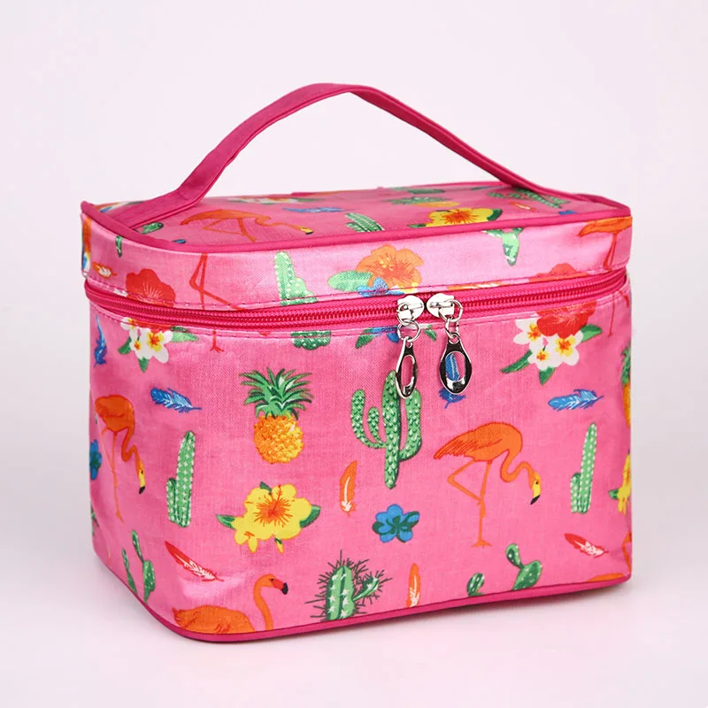 Cute Flamingo New women bag Nylon Waterproof Travel Toiletry Storage Bag Large Capacity Cosmetic bag HLN02 - Цвет: pink