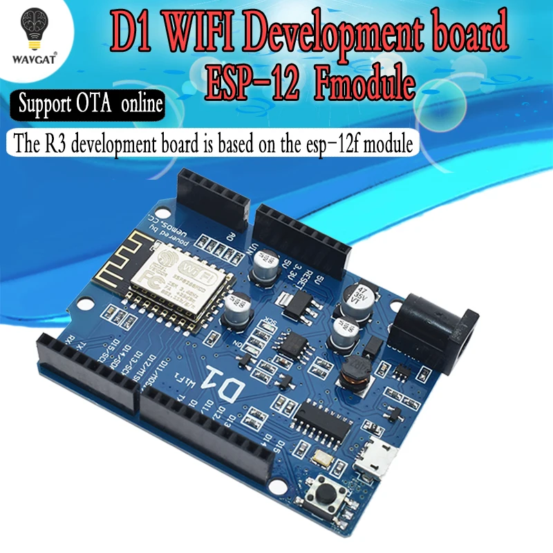 

WAVGAT Smart Electronics ESP-12E WAVGAT D1 WiFi uno based ESP8266 shield for arduino Compatible