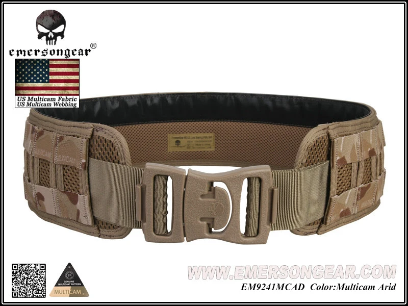 Emersongear для мужчин, для страйкбола, боевой, для пейнтбола, армейский пояс Emerson MOLLE, несущий, боевой, камуфляжный пояс EM9241, черный, Койот, Мультикам - Цвет: MCAD
