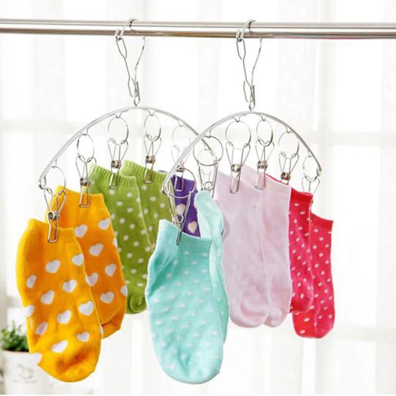 5pcs/lot Multi function Stainless Steel Hanger Clothes Socks Shorts