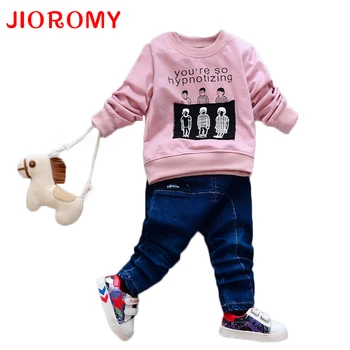 

JIOROMY Boys Clothing Set 2019 New Spring Suit Korean Sports Leisure Sweater Cotton T-shirt+pants 2 Pcs Kids Clothes Suit k1