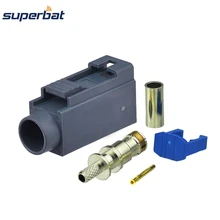 Автомобильный радиоприемник Superbat, разъем Fakra G, серый/7031, дистанционное управление, БЕСКЛЮЧЕВОЙ вход, обжимной кабель для RG316 RG174 LMR100, 10 шт