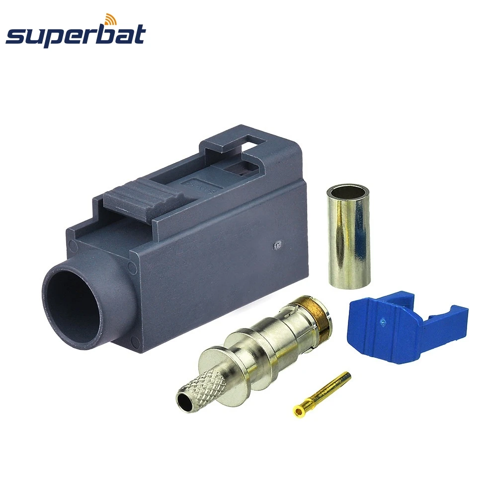 

Superbat 10pcs Fakra Connector Crimp Jack Female Grey Remote Control Keyless Entry RF Connector for Cable RG316,RG174,LMR100
