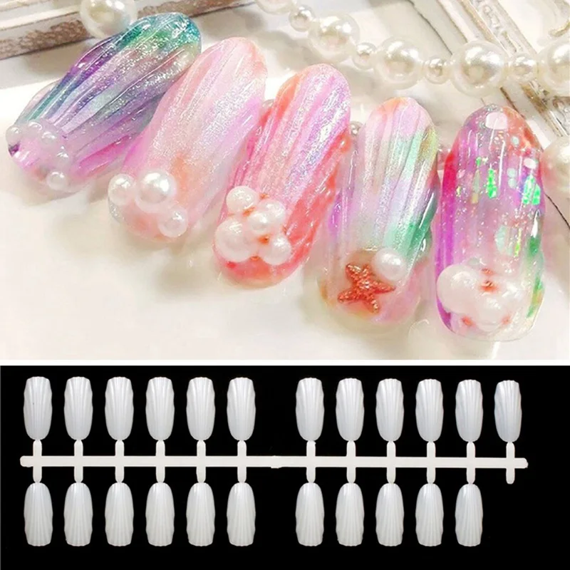 

240Tips/Set Sea Shell Shape Design Nail Art False Display Shelf Acrylic Tips Nail Gel Polish Color Board