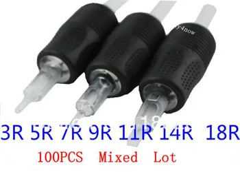 

100PCS TATTOO DISPOSABLE GRIP SILICONE RUBBER TIP TUBE BEST GRIPS ROUND TUBE 3R 5R 7R 9R 11R 14R 18R for tattoo needle machine