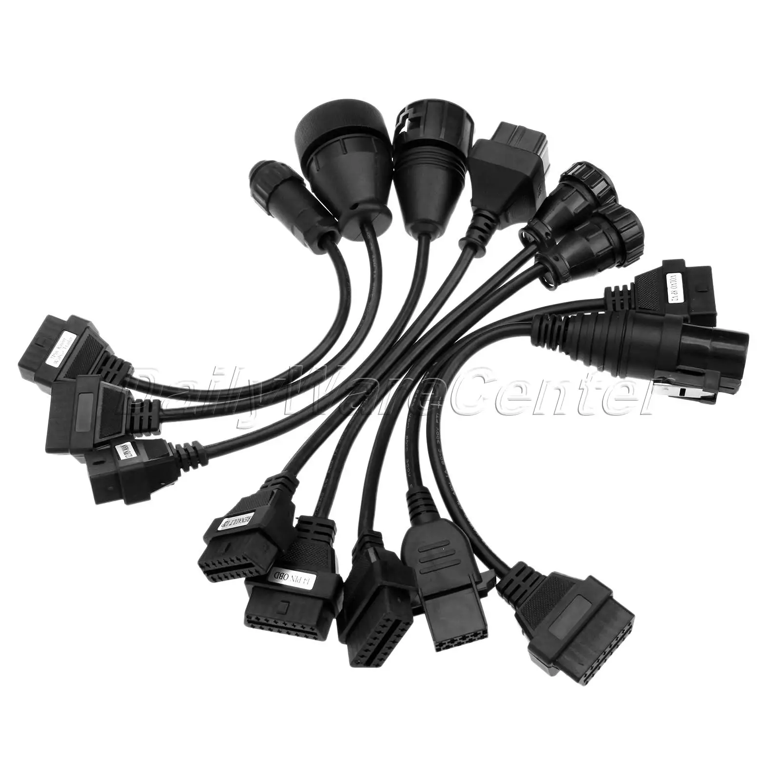 

High Quality 8X Full Truck Cables OBD2 Diagnostic OBDII OBD Tool Adaptors Connectors Cable For AUTOCOM CDP PRO Interface Scanner