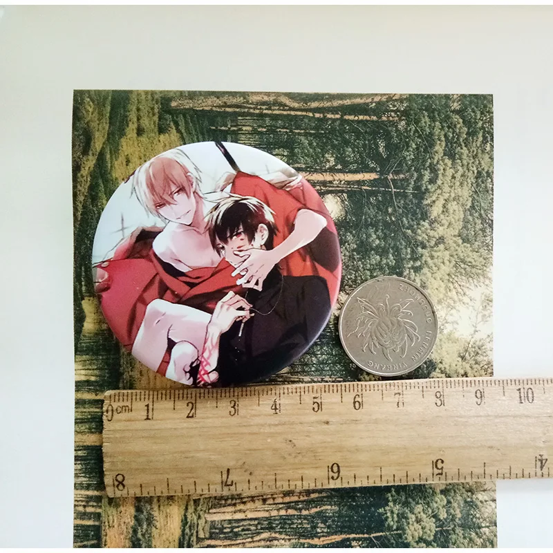 joywanna Game Onmyoji SSR Ibaraki-douji Black White Ball Badge Cute Briquettes Pin Kawaii Spherical Brooch Insignia Cartoon Brooch Anime Jewelry Bag Accessories