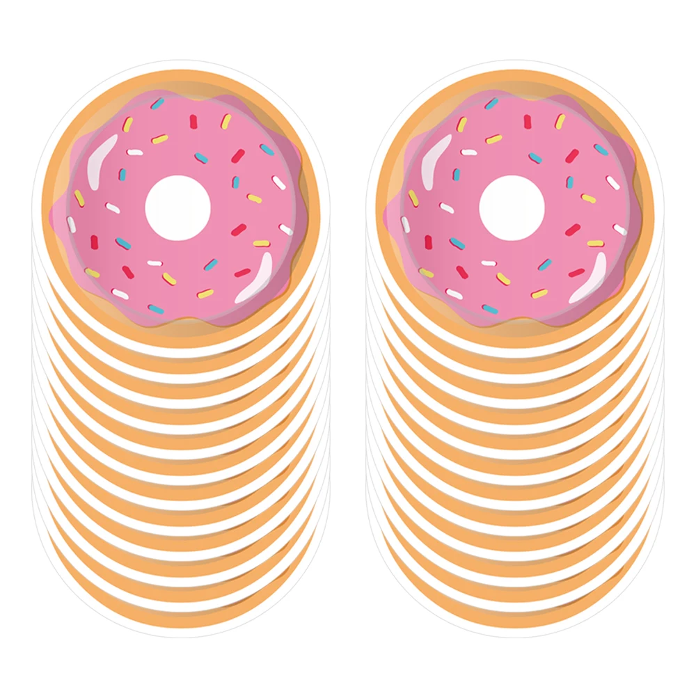 

24pcs 7inch Pink Donuts Disposable Plates Sweet Girls Birthday Party Tableware Decorations Baby Shower Party Favors Supplies