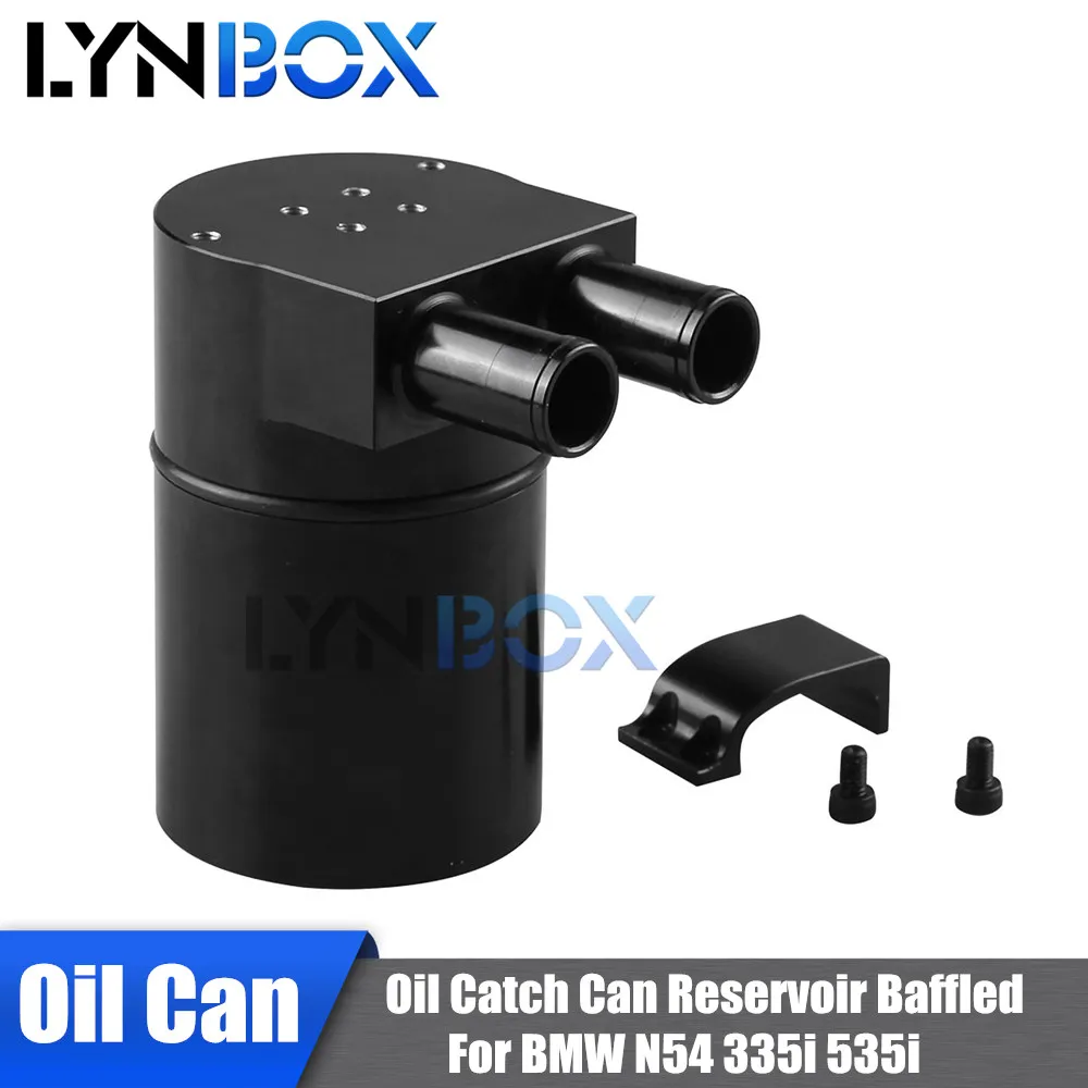 

Aluminum Alloy Oil Catch Can Reservoir Baffled Fuel Tank Black Color For BMW N54 335i 535i /E82/E90/E91/E93/E60 Cars Oil Control