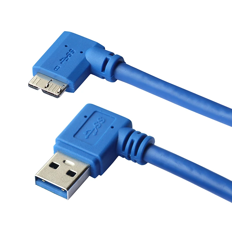 30 см 90 градусов прямоугольный Micro B USB 3,0 Синхронизация данных зарядный короткий кабель для USB3.0 мобильного жесткого диска
