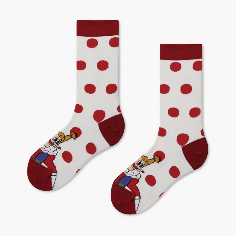 FRALOSHA/милые детские забавные носки с забавными героями мультфильмов Повседневные носки в стиле хип-хоп в стиле ретро с красной головкой в стиле Харадзюку