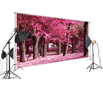 

HUAYI Photography Backdrop Outdoor Scene Photography Background Pink Backdrop Studio Photography Pink Leaves XT-7338